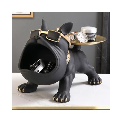 China Hot Selling Europe New Design Animal Resin Dog Sculpture Home Decor Statue Crafts Bear Home Decor for sale