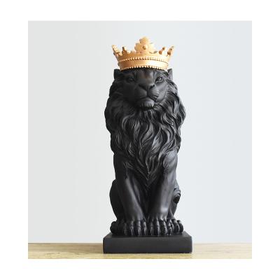 China Europe craft high quality decorative resin figurines lion animal statue for home decor for sale