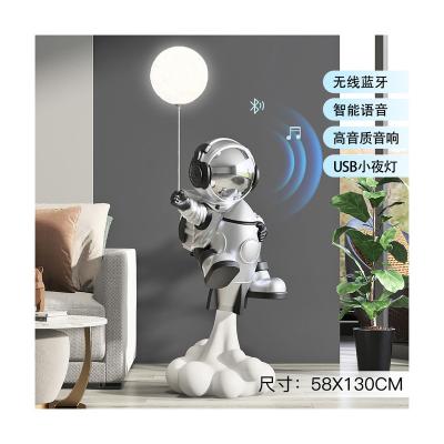 China Europe Gifts Hot Astronaut Rocket Astronaut With Statue Voice Bluetooth Audio And Smart Resin Opens Home Decoration for sale