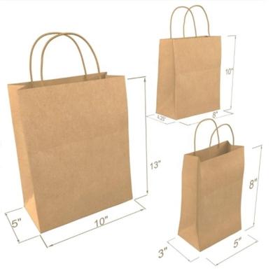 China High Quality Recycled Materials Gift Shopping Handbag Kraft Paper Bag With Handle for sale