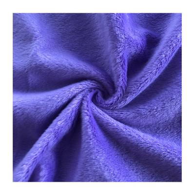 China Flame Retardant 100% Polyester Knitted Plain Dyed Soft Plush Minky Velboa Fabric Manufacturer for sale