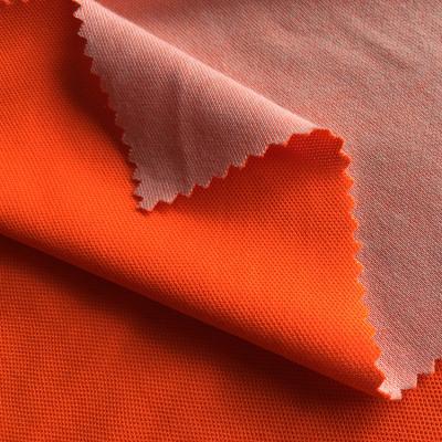 China Polyester Anti-static Cotton Fluorescent Neon Orange Weft Knitted Coolmax Fabric For Workwear for sale