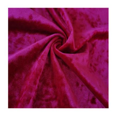 China Apparel Polyester Ice Velvet Anti-static Shiny Spandex Crushed Upholstery Fabric for sale