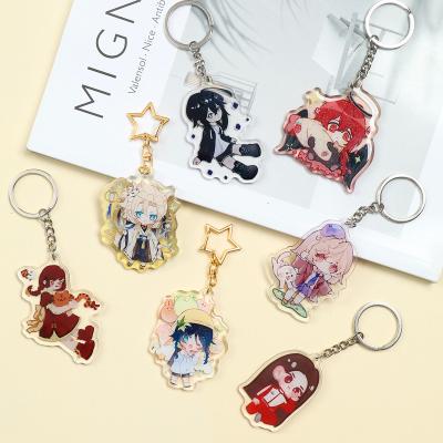 China Promotional hot sale cheap high quality holographic transparent acrylic key chain custom clear plastic acrylic charms gift/decoration gift/souvenior anime cartoon for sale