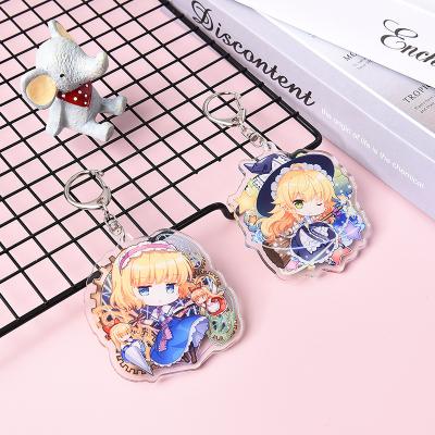 China Promotional New Arrival Gift/Decoration Gift/Souvenior Sale Custom Bilateral Logo Hot Acrylic Transparent Charms Keychains Printing Acrylic Key Chain for sale