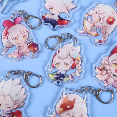 China Promotional gift/decoration gift/souvenior fabric custom hot anime design double side printing clear plastic acrylic keychains for sale