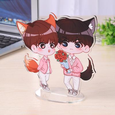 China Wholesale custom plastic bilateral printing promotional acrylic standee gift/decoration gift/souvenior anime newcomer cartoon logo for sale