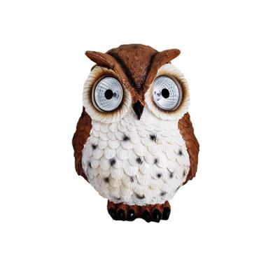 China Indoor Solar Light Decor Owl Statue Figurine Toy Models Children's Stock Resin Decoration LED Ornaments Gift Kids Room for sale