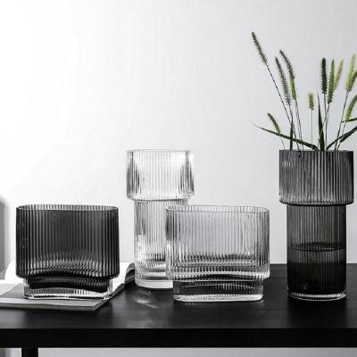 China Modern Matt Stock Flower Vase Glass Artwork Minimalist Home Decor Matt Handmade Hogar Floreros Terrarium for sale