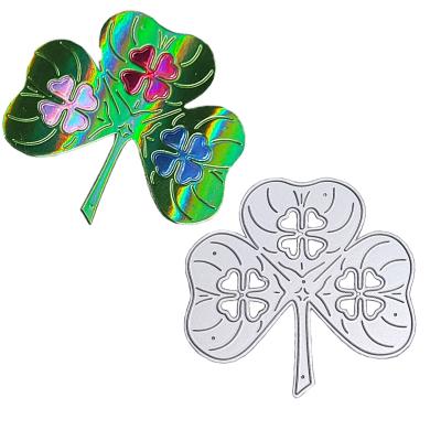 China People Art St. Patrick's Day Shamrock Lucky Flowers Metal Carbon Steel Dies Scrapbooking Cutting Mold Diy Paper Card Making Cutting Dies for sale