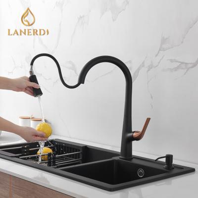 China Lnaerdi 2022 Best New Brand Modern High End Magnetic Single Handle Pull Out Single Hole Pull Down Kitchen Sink Faucet With Sprayer for sale