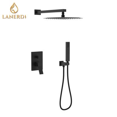 China Without Slide Bar SO613 22 31 1 Black Shower Faucet Set System for sale