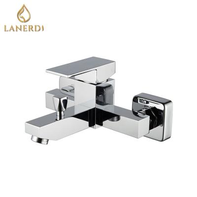 China Without Slide Bar Chrome Plating Bathroom Shower Brass Mixer Taps Supplier griferia de oro for sale