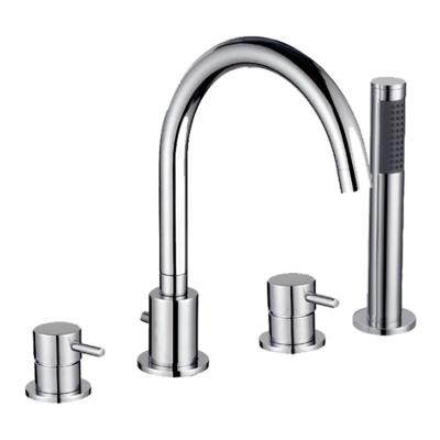 China UPC Best Selling Modern 4 Hole Deck Mounted Bathroom Tub Brass Tub And Shower Mixer Tap Faucet Set Tub Shower for sale