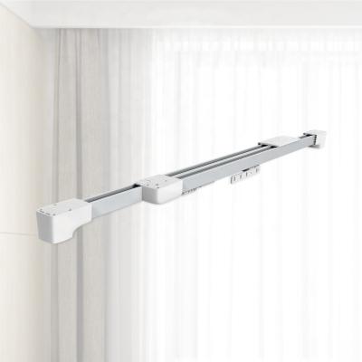 China DIY ALY HOME 2.2M-4M New Design Smart Home Automatic Motorized Telescopic Curtain Track With Curtain Motor for sale