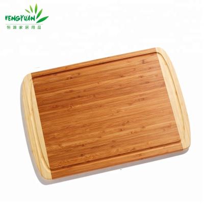 China Sustainable Custom Size Organic Bamboo Cutting Board With Juice Groove for sale