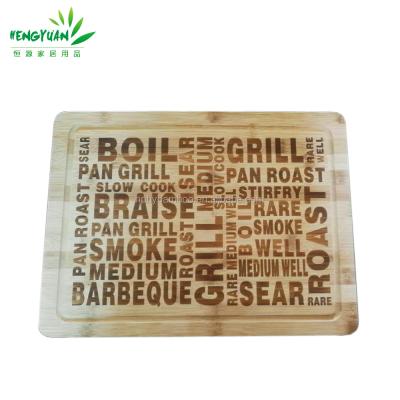 China Sustainable Extra Large Thick Bamboo Cutting Board With Water Groove for sale