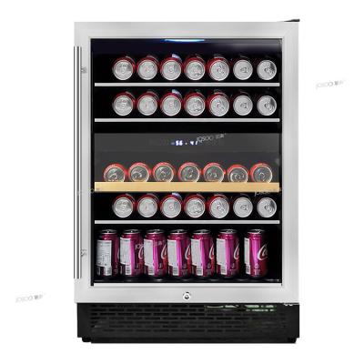 China Wholesale Hotel Air Cooled 150L Bottle Beverage and Beer Mini Fridge Dual Zone Wine Cooler 150L Beverage Display Fridge for sale