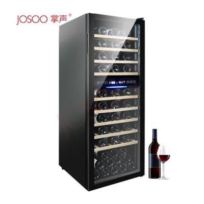 China Commercial Josoo 200 L Large Two Zone Wine Cooler, Commercial Display Cellar, Wooden Wine Cabinet for sale