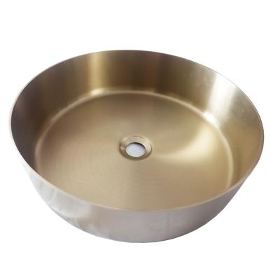 China Contemporary Round Brushed Gold Matte Black Gunmetal Gray Stainless Steel Handmade Basin Bowl Sinks for sale