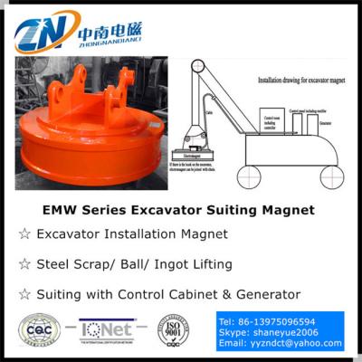 China Dia-500mm Excavator Suiting Lifting Magnet for Steel Scrap Lifting EMW-50L for sale