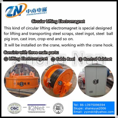 China Circular Electromagnetic Lifter for Steel Scrap for sale