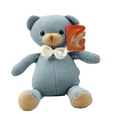 China Cozy factory wholesale knitted teddy bear toy, knitted stuffed toys, organic cotton knitted plush doll for sale