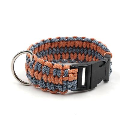 China Factory Custom Custom Custom Weave Paracord Dog Collar, Rope Dog Collars, Nylon Slip Braided Collar Dog Rope for sale