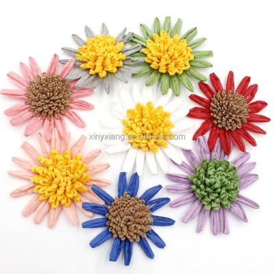 China Eco-Friendly Factory Custom Handmade Raffia Flowers | Artificial flowers | flower, raffia woven patches, hand crocheted riffia flowers for sale