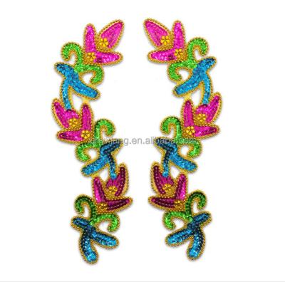 China Handmade Factory Wholesale Sequin Beaded Applique, Flower Sequin Applique Beaded Patches For Clothing Appliques Dry Out for sale