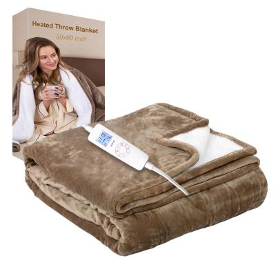 China Current Hot Selling Temperature and Temperature Display Fleece Adjustable Electric Blanket Heating Set To Throw Electric Blanket for sale