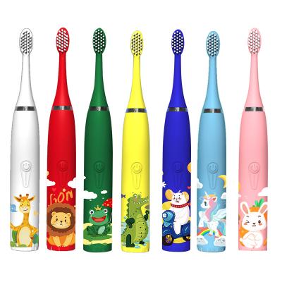 China New Design Food Gread Silicone +ABS Professional Children's Electric Toothbrush Canton Children's Toothbrush Electronic Children's Toothbrush Set for sale