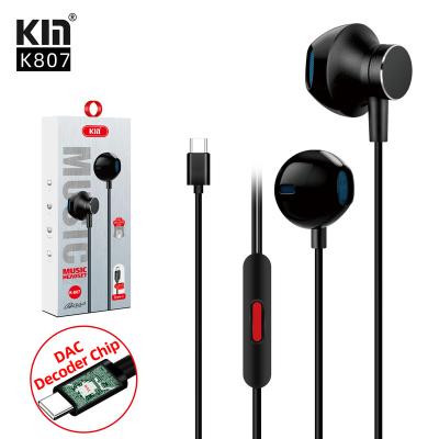 China None KM Decoding IC line control with microphone TYPE-C digital universal metal direct insertion TPC in ear mobile earphone TPE  earp for sale