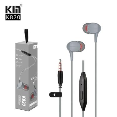 China None KM Chinese factory wired 3.5mm earphones for listening to music calls with microphone, in ear copper ring speakers High  quality for sale