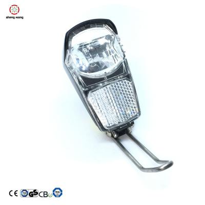 China PP Waterproof Safety Front Battery Bike Light 1 Led With Reflector Pass K for sale