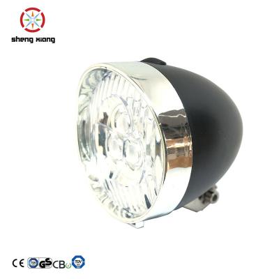 China PP Head Lamps Vintage Eye Safety Waterproof Front Battery Bike Light 3 Led for sale