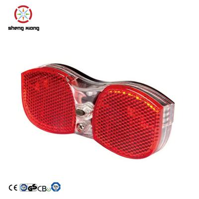 China CE Red Hole Distance 3 LED Battery With Reflector Bicycle Lights For Bicycle Luggage Carrier for sale