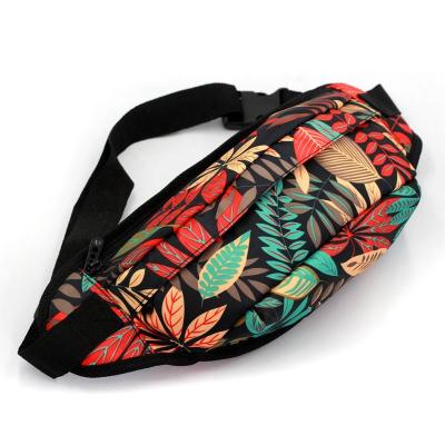 China 2020 Fashion Hot Selling Leaves Printing Nylon Sports Fanny Pack Waterproof Waist Bag Sublimation for sale