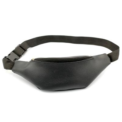 China Black Leather Fanny Pack Water Proof Fashion Waist Bag Water Proof PU for sale