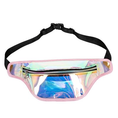 China 2020 Hot Clear Fanny Pack Ladies Laser Fanny Pack Transparent Reflective Holographic Water Proof TPU for sale