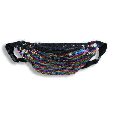 China Fashion Glitter Sequin Waist Bag Hot Selling Fanny Pack Fashion Reflective Shiny Pink Fanny Pack for sale