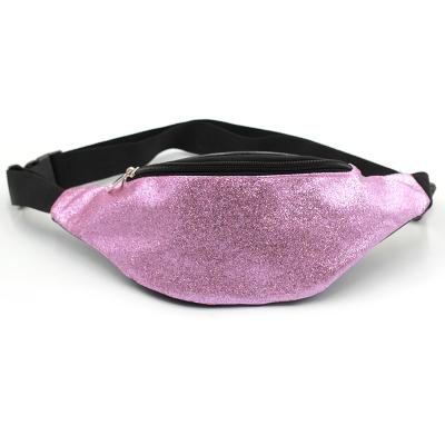 China Fashion 2019 Fashion Glitter Pink Sheer Waist Bag Reflective Sequins Glitter Fanny Pack For Ladies for sale