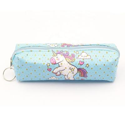 China Hot Sale PU Leather Leather Wholesale Cheap Unicorn Pattern Cosmetic Makeup Bag Factory Price Pen Bag for sale