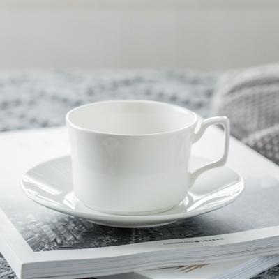 China Modern personalized English saucer viable in 200ml tea cup custom made eco round elegance white coffee cup for sale