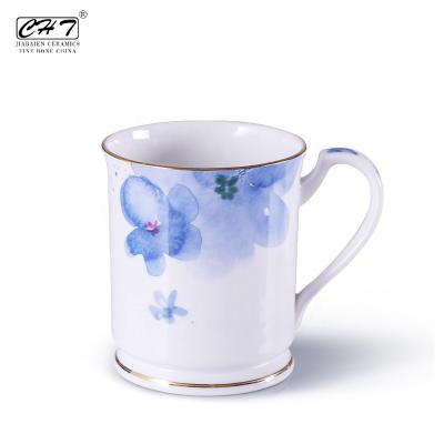 China Viable Porcelain Flower Floral Fancy New Products Custom Gold Rim Mug For Tea Coffee for sale