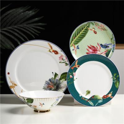 China Sustainable new mold handcrafted European luxury fine bone dinner sets dinner set tableware for sale