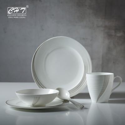 China Viable Wholesale Fine Dinnerware Set Fine Bone China Dinnerware Ceramic Dinnerware Set for sale