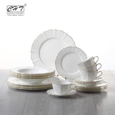 China Viable high quality 20pcs bone china dinner set tableware restaurant for sale for sale