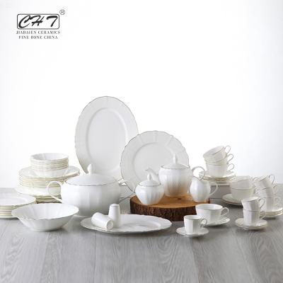 China Sustainable European Style Porcelain Dinnerware Set 72 Pcs Dinner Set For Restaurant for sale