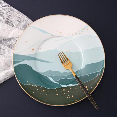 China China Supply Sustainable Decal Printed Dinnerware Sets Bone China Ceramic Decorative Dish Plate For Gift for sale